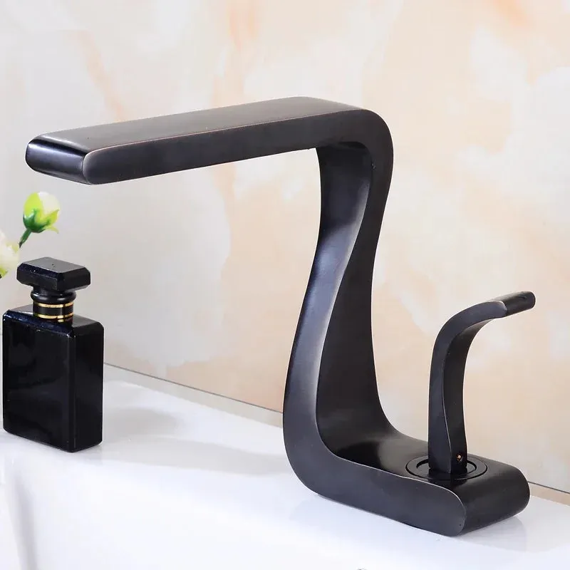Eleazar - Modern Curved Single Lever Basin Mixer Tap
