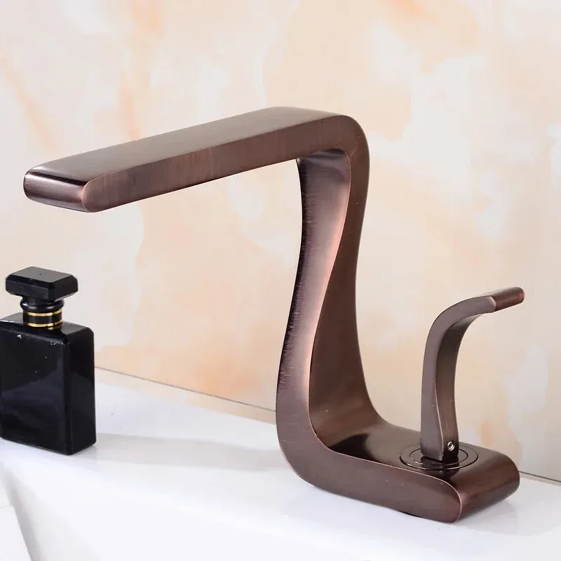 Eleazar - Modern Curved Single Lever Basin Mixer Tap