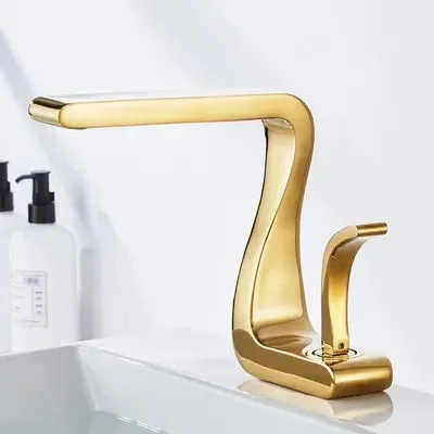 Eleazar - Modern Curved Single Lever Basin Mixer Tap