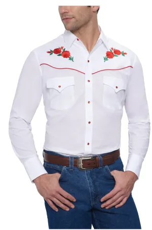Ely Mens Long Sleeve Western Shirt with Rose Embroidery Style 15203901-06