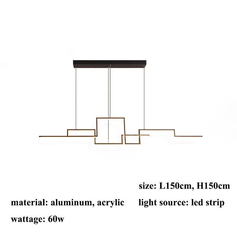 Elysia - Long Thin Modern Hanging LED Chandelier