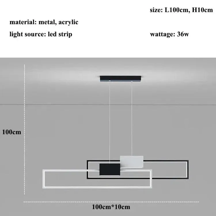 Elysia - Long Thin Modern Hanging LED Chandelier