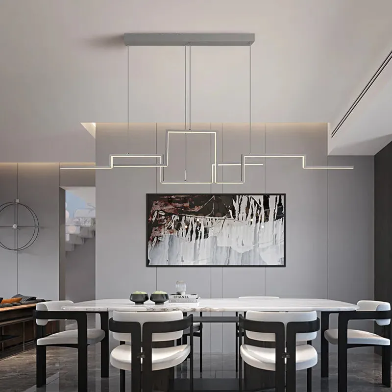 Elysia - Long Thin Modern Hanging LED Chandelier