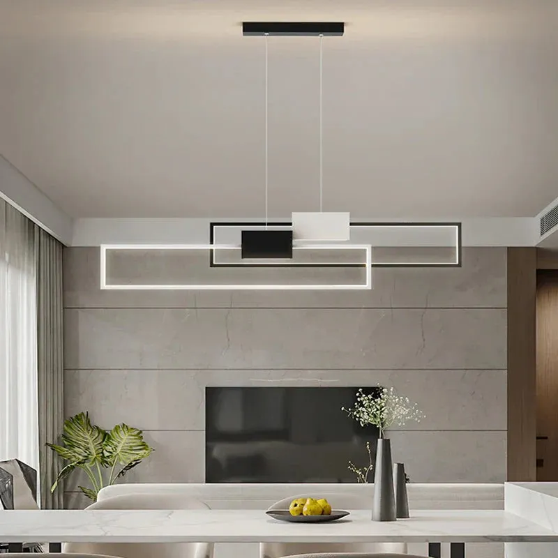 Elysia - Long Thin Modern Hanging LED Chandelier