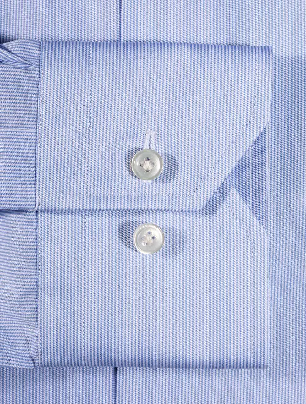 Erne Thomas Mason Blue Hairstripe Slim Fit Shirt Blue