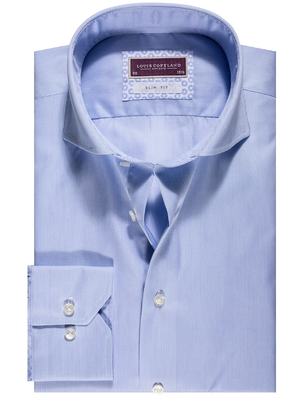Erne Thomas Mason Blue Hairstripe Slim Fit Shirt Blue