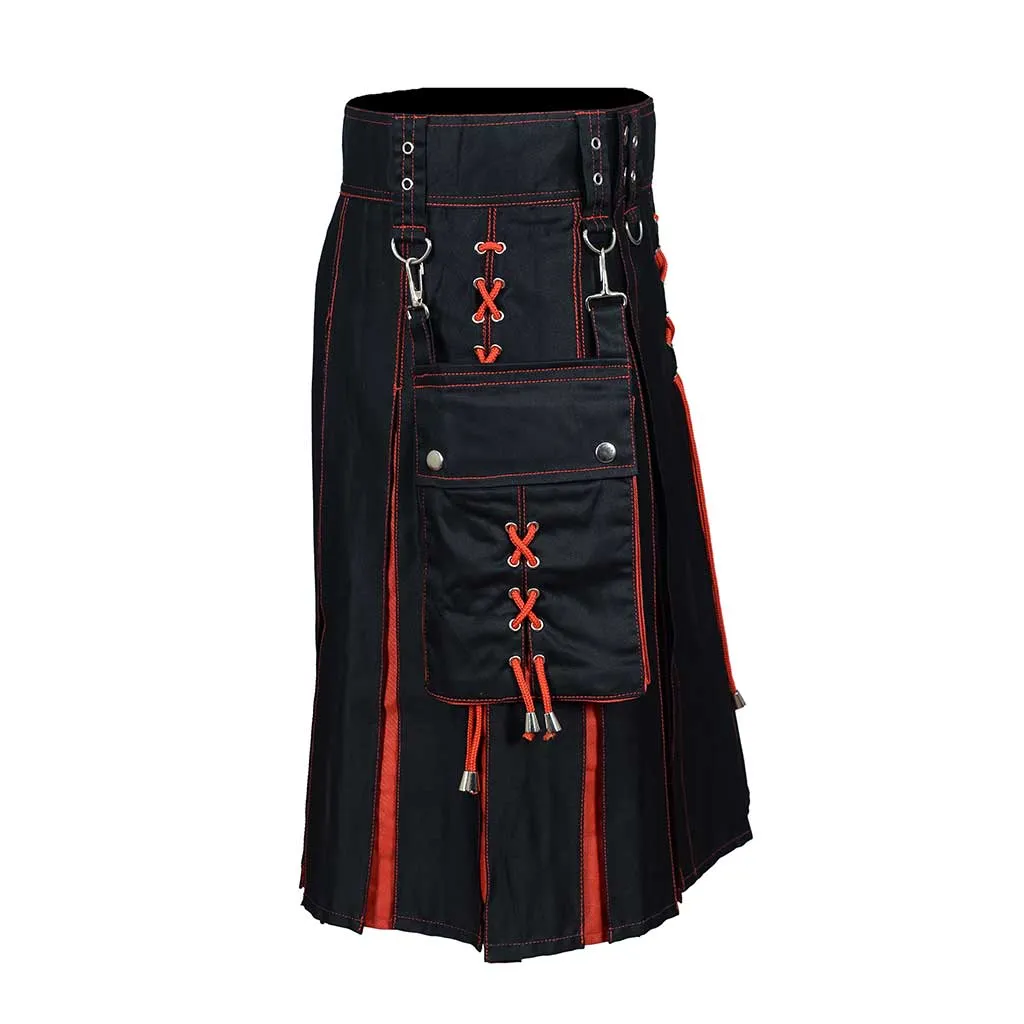 Fashion Utility Hybrid Kilt Red Pleated