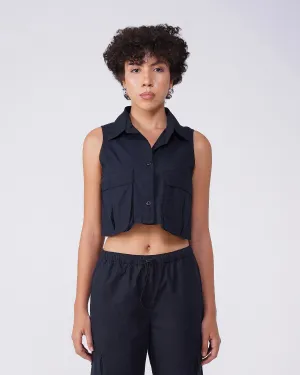 FLAP POCKET CO-ORD CROP SHIRT