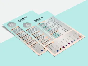 Free Neat CV Resume Template with Soft Colors Combination in Photoshop (PSD) Format