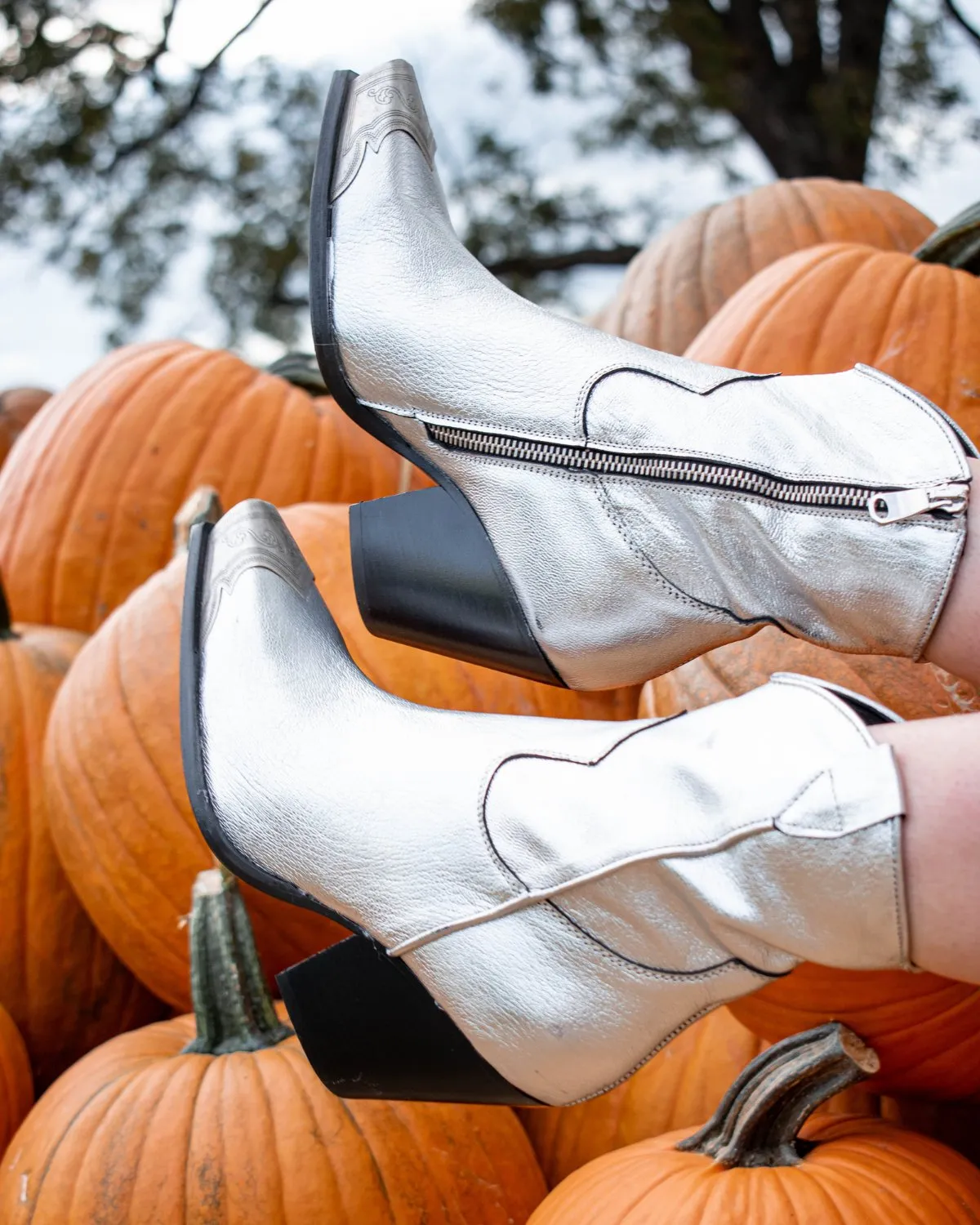 Free People: Brayden Western Boot in Pewter