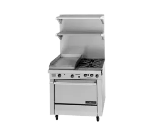 Garland M42R gas range with 35,000 BTU open burners and 34-inch design