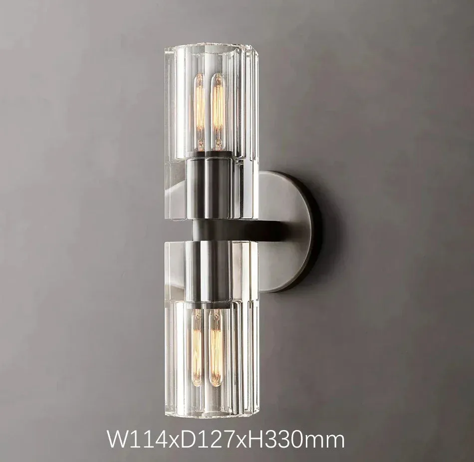 Gizem - Modern Linear Glass Cylindrical Up Down Wall Light