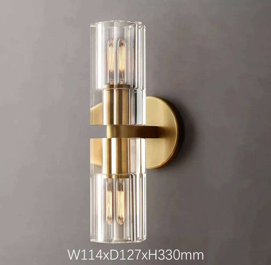 Gizem - Modern Linear Glass Cylindrical Up Down Wall Light