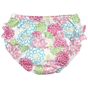 Green Sprouts Ruffle Snap Reusable Absorbent Swimsuit Diaper (White Zinnia-3T)