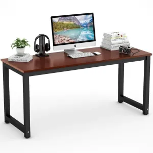 Heavy Duty Home Office Sturdy Computer Desk Brown 120cm