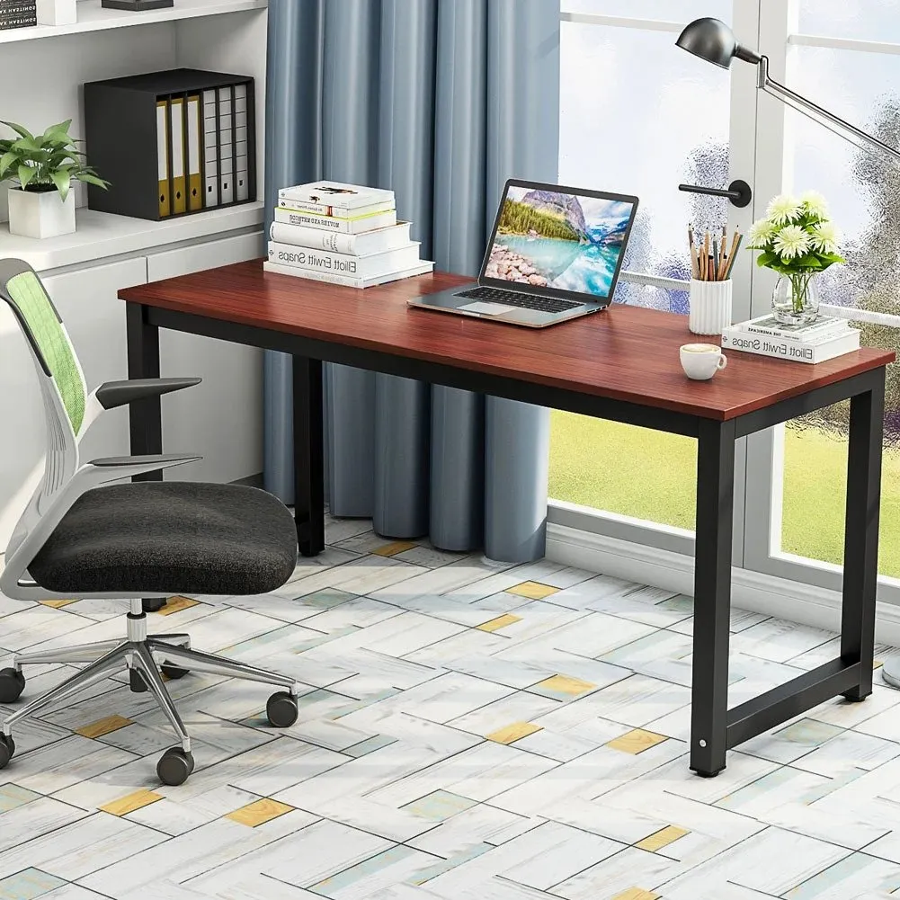 Heavy Duty Home Office Sturdy Computer Desk Brown 120cm