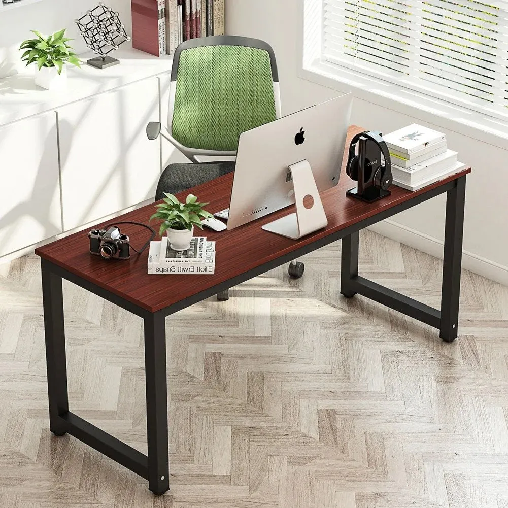Heavy Duty Home Office Sturdy Computer Desk Brown 120cm