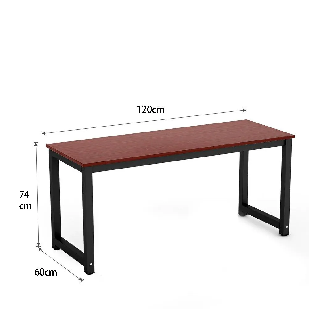 Heavy Duty Home Office Sturdy Computer Desk Brown 120cm