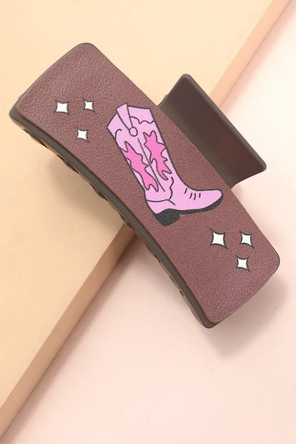 Jumbo Faux Leather Claw Clip