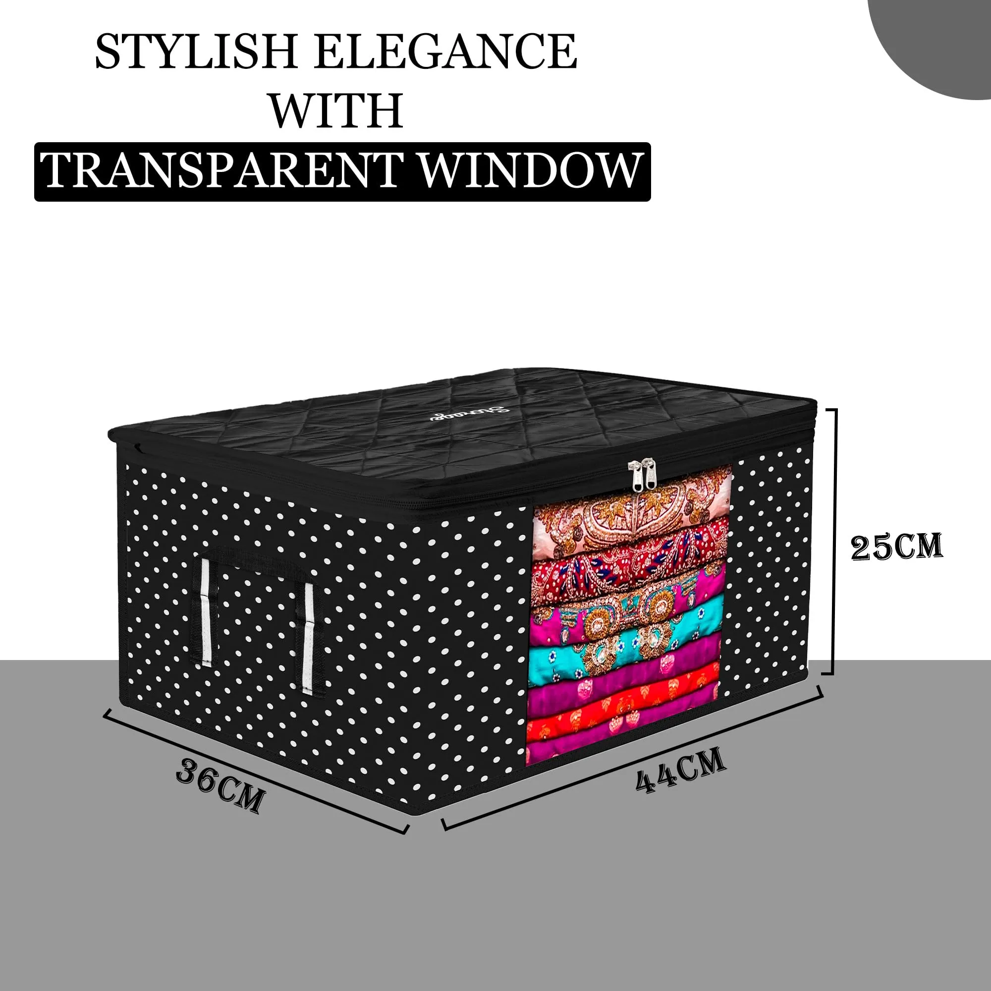 Kuber Industries Saree Cover | Zip Closure Saree Cover | Clothes Storage Bag | Wardrobe Organiser for Suit | Transparent Window Saree Cover | Bow Dot Border-Design | 9 inch | Pack of 3 | Maroon