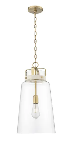 Lolla Pendant - Vintage Brass - Clear Glass - 11.8in. Diameter - E26 Medium Base