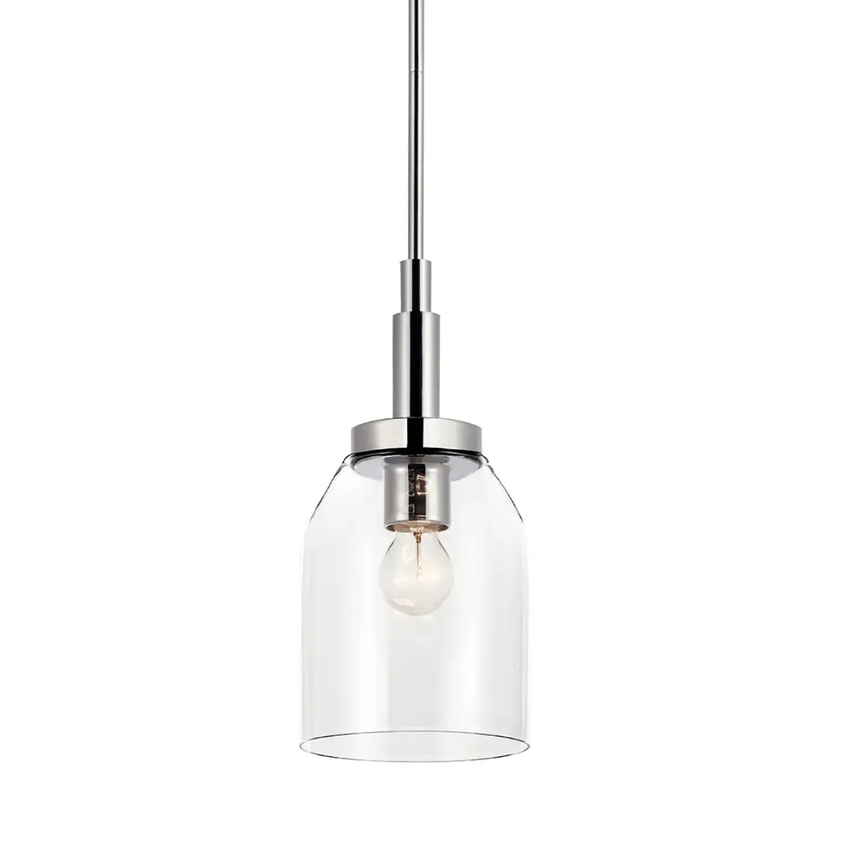 Madden 15" 1-Light Mini Pendant Light with Clear Glass, Chrome Finish