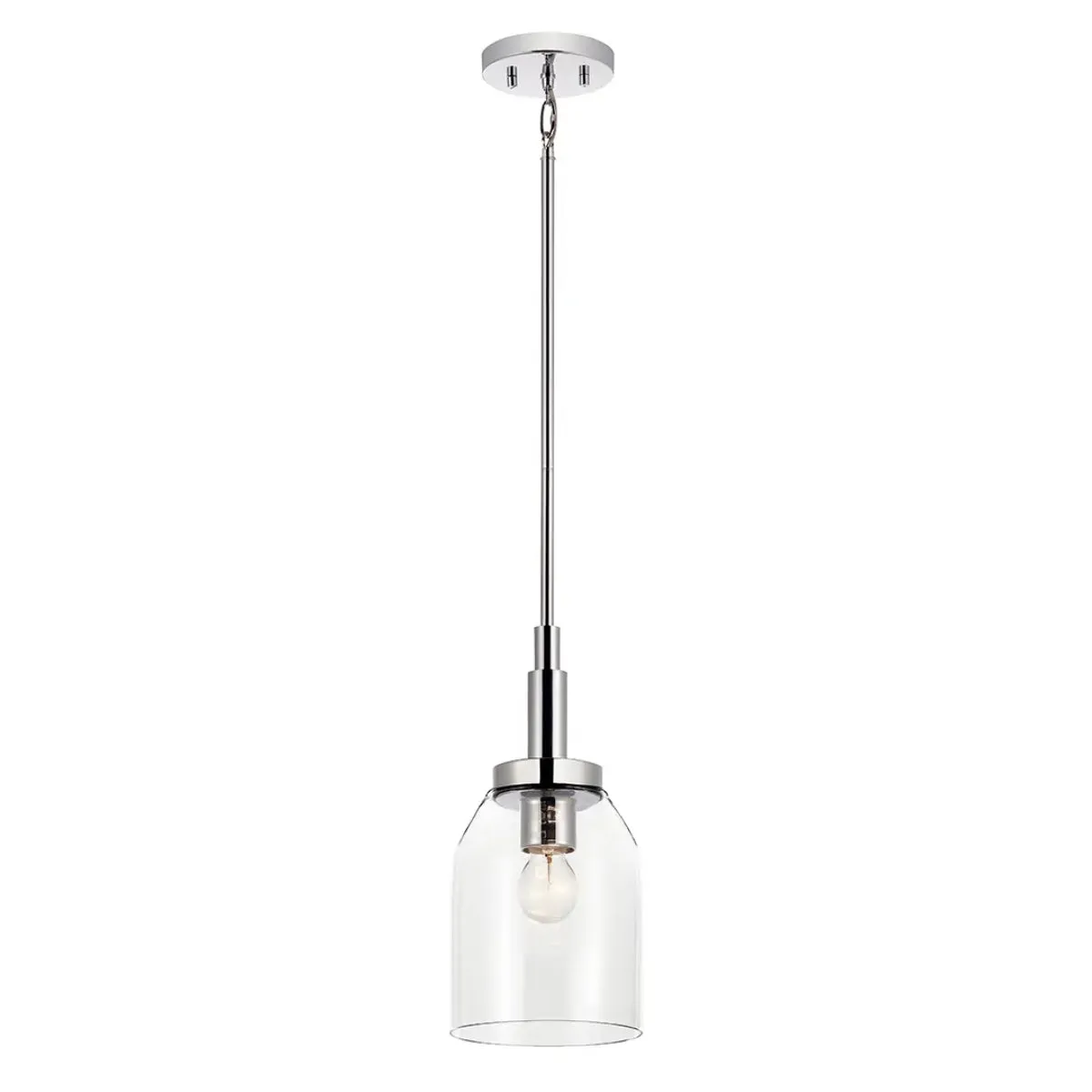 Madden 15" 1-Light Mini Pendant Light with Clear Glass, Chrome Finish