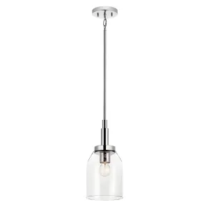 Madden 15" 1-Light Mini Pendant Light with Clear Glass, Chrome Finish