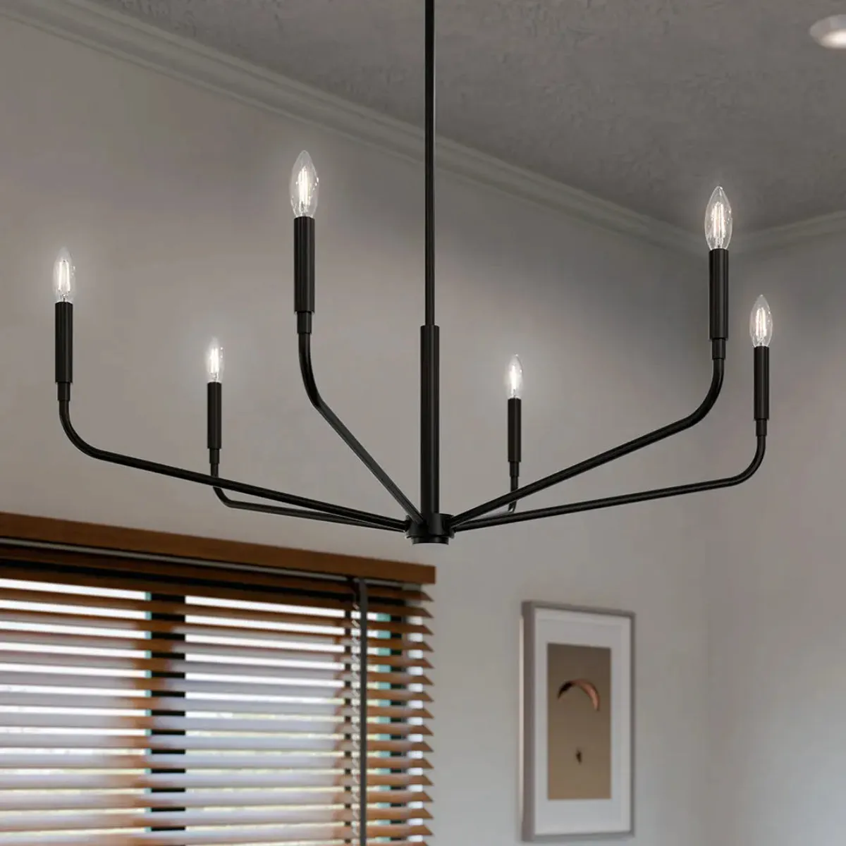 Madden 38" 6-Light Chandelier, Black Finish