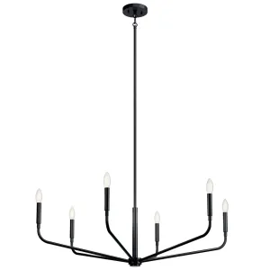 Madden 38" 6-Light Chandelier, Black Finish