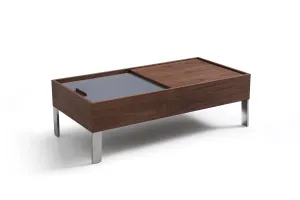 Modrest Gunnar Modern Walnut & Grey Coffee Table