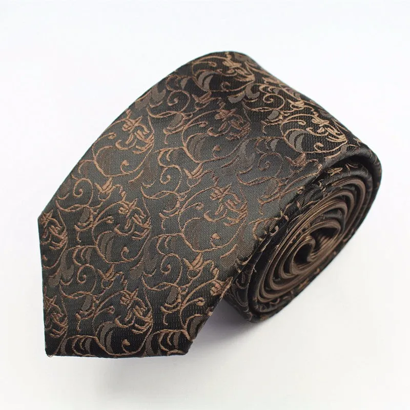 New Skinny Mens Luxury Floral Dot Neckties Hombre 6 cm Gravata Slim