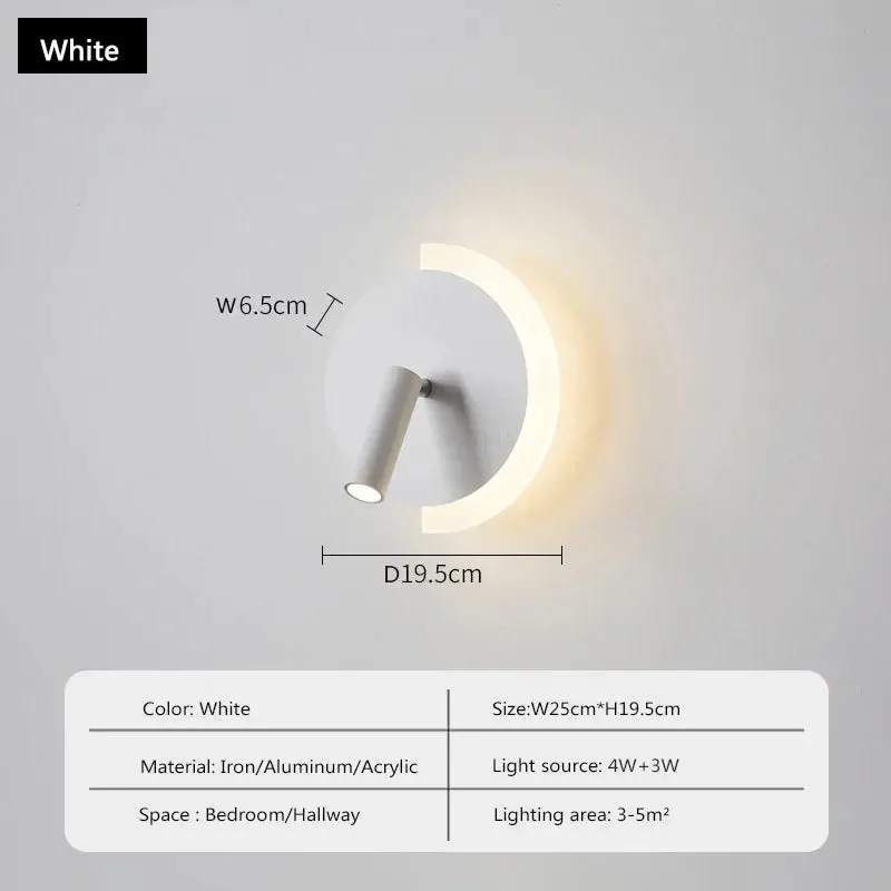 Noa - Modern Aluminium Wall Light With Switch Rotatable Spotlight