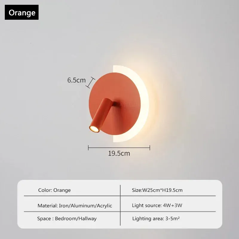 Noa - Modern Aluminium Wall Light With Switch Rotatable Spotlight