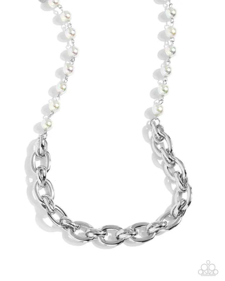 Paparazzi Necklace ~ Dual Daydream - Silver