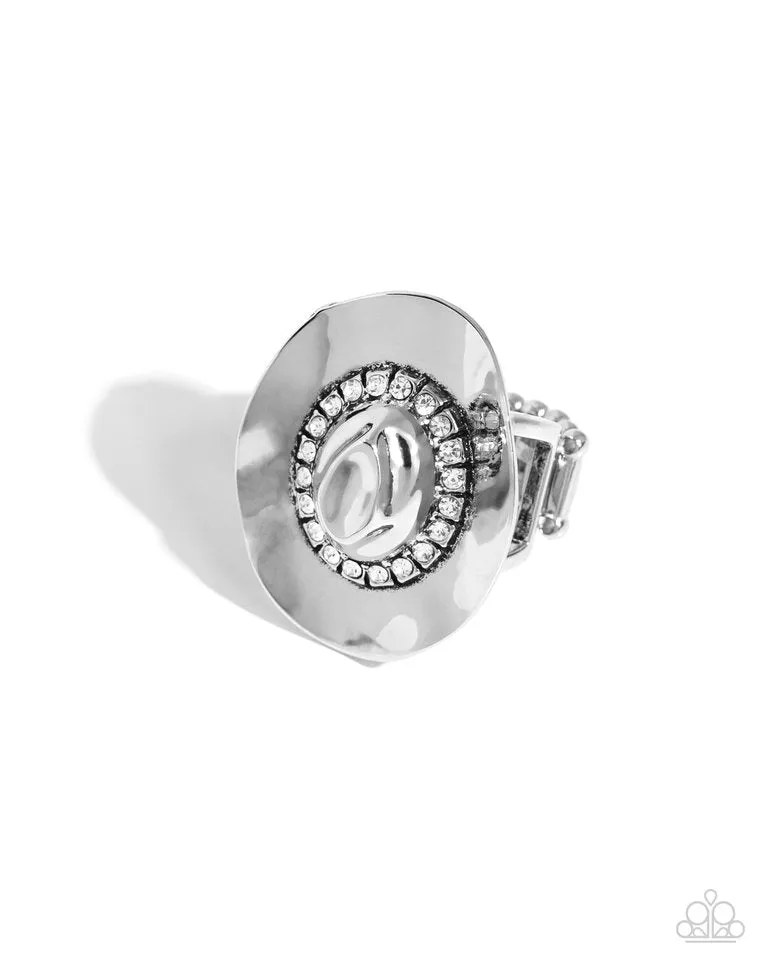 Paparazzi Ring ~ Broach Backdrop - White