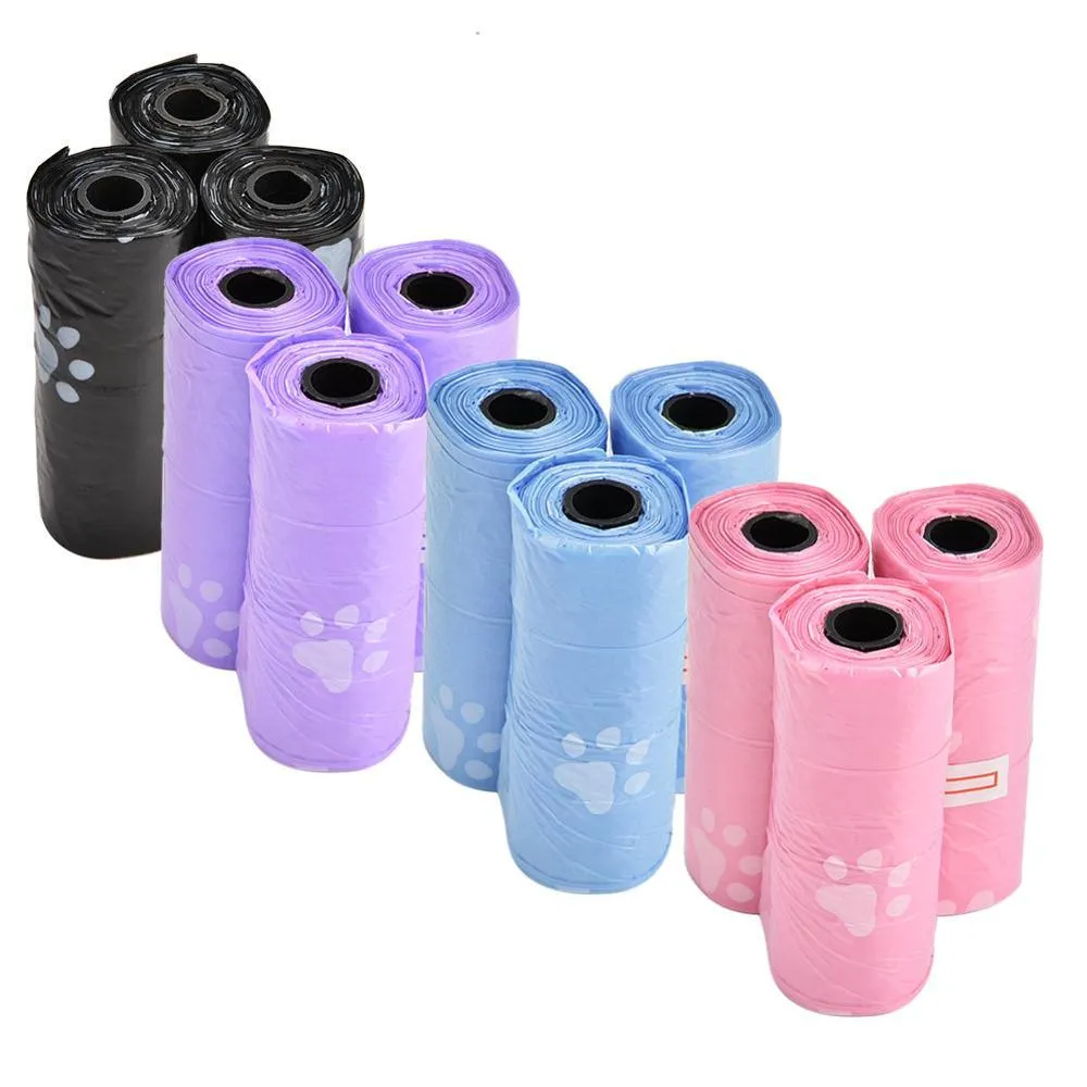 Pet Paw Printed Poop Bags