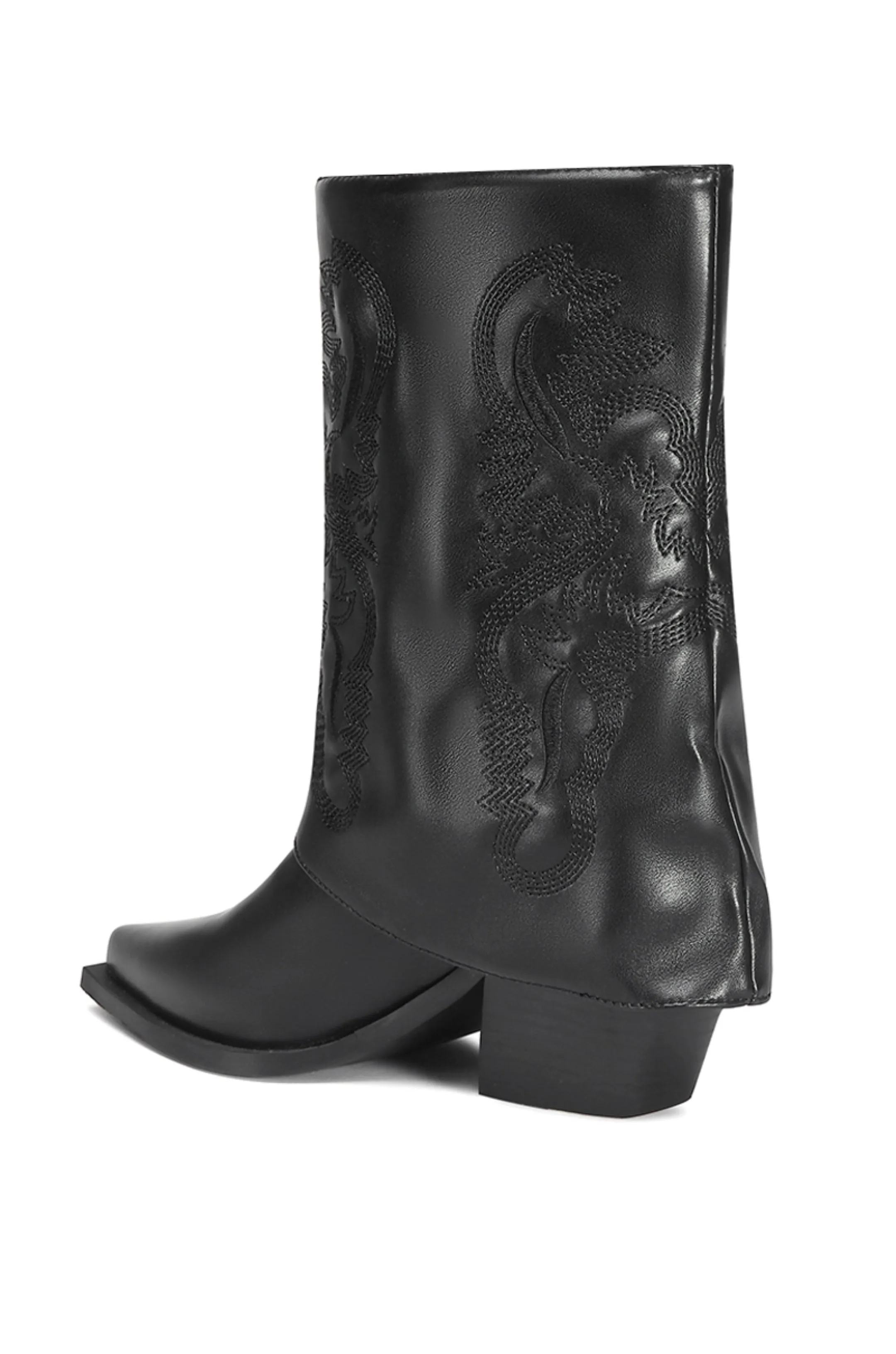 PORTABELLA-BLACK WESTERN BOOTIE