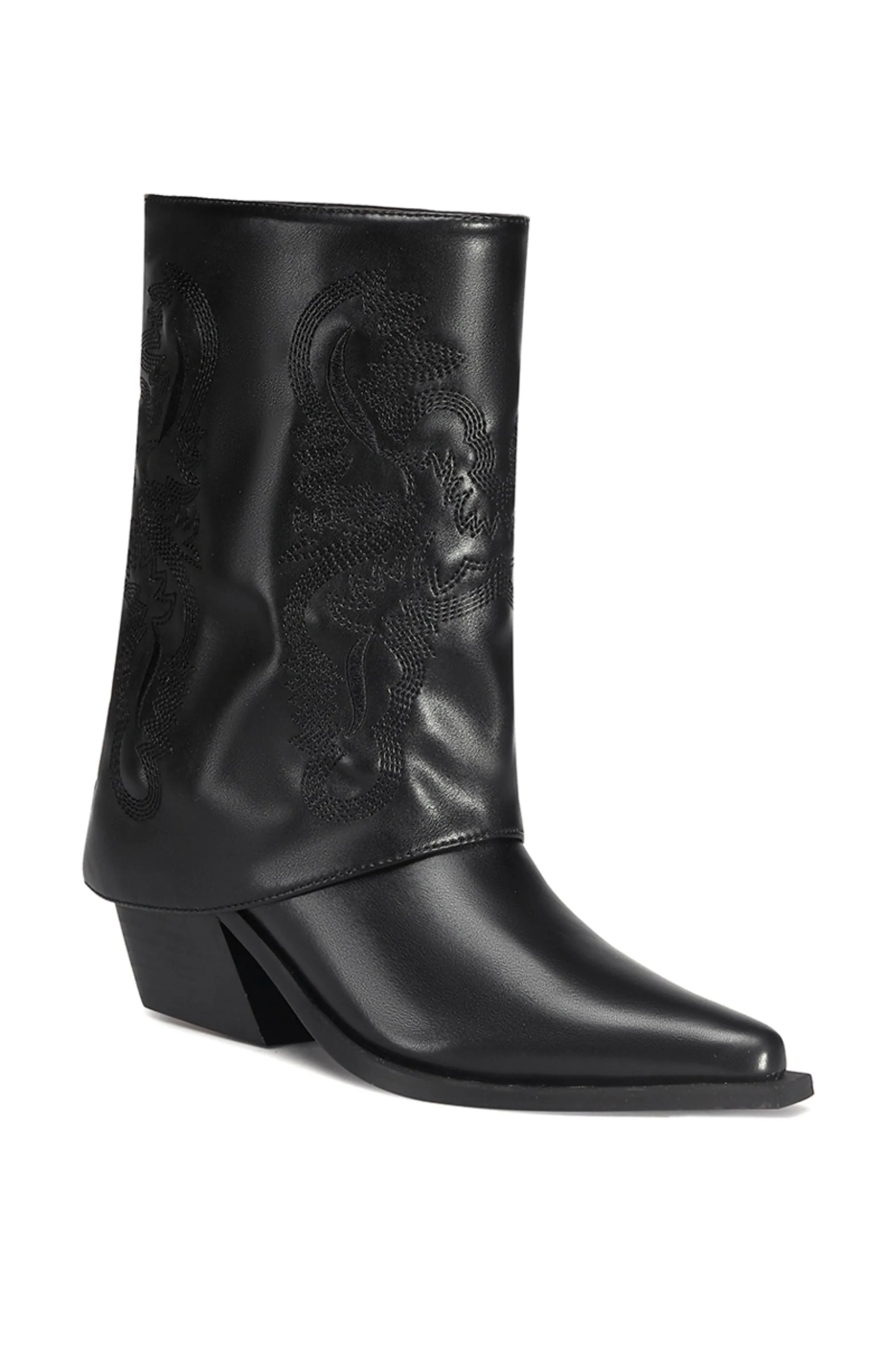 PORTABELLA-BLACK WESTERN BOOTIE
