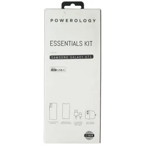 Powerology Essentials Kit w/ Case and Power for Samsung Galaxy A71 - Clear