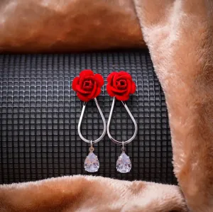 "Frontier Flair: Western Rose-inspired Earrings"