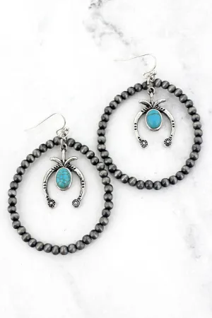 SALE! Naja Silver Navajo Inspired Pearl Hoop Earrings