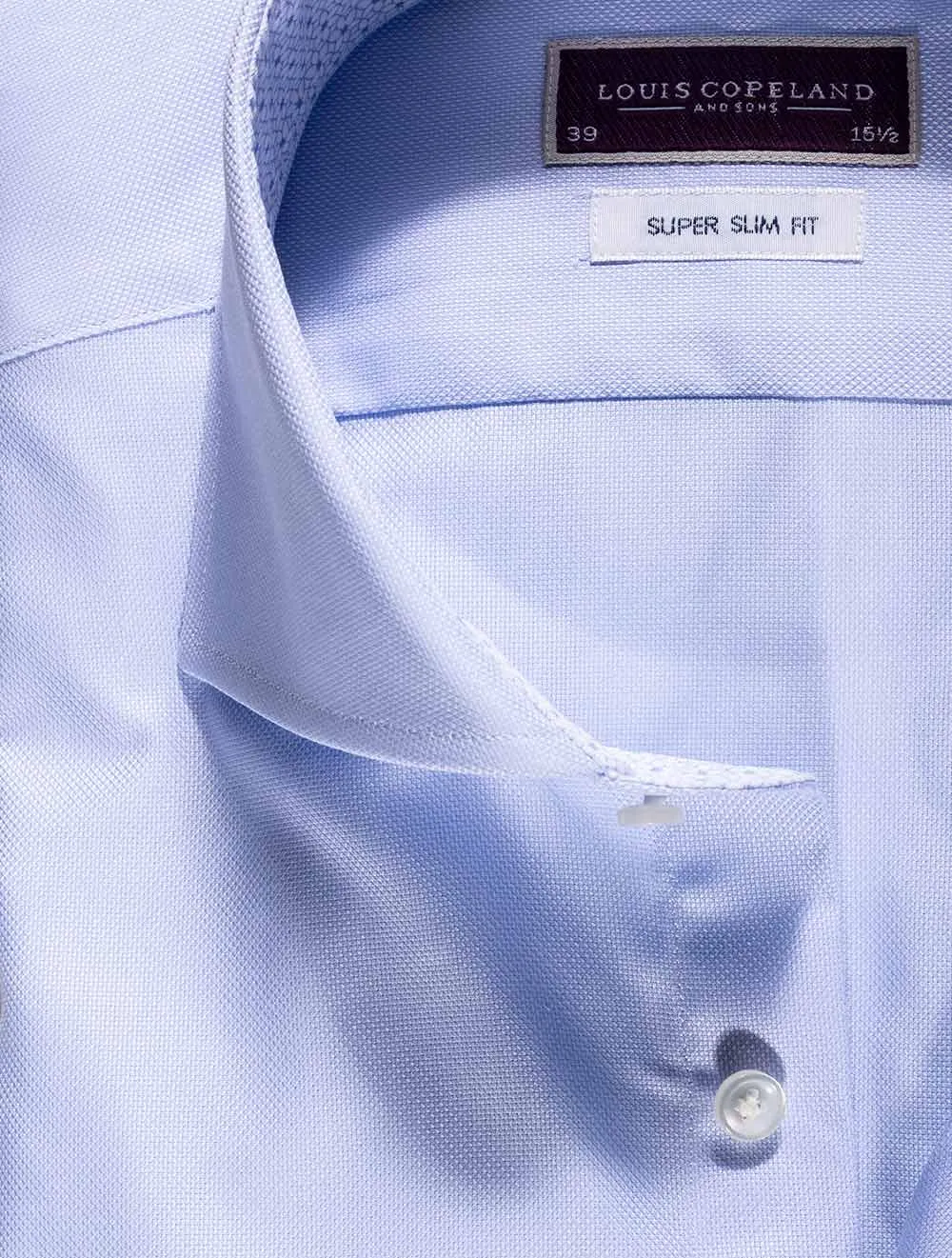 Shannon Thomas Mason Super Slim Fit Shirt With Inlay Blue