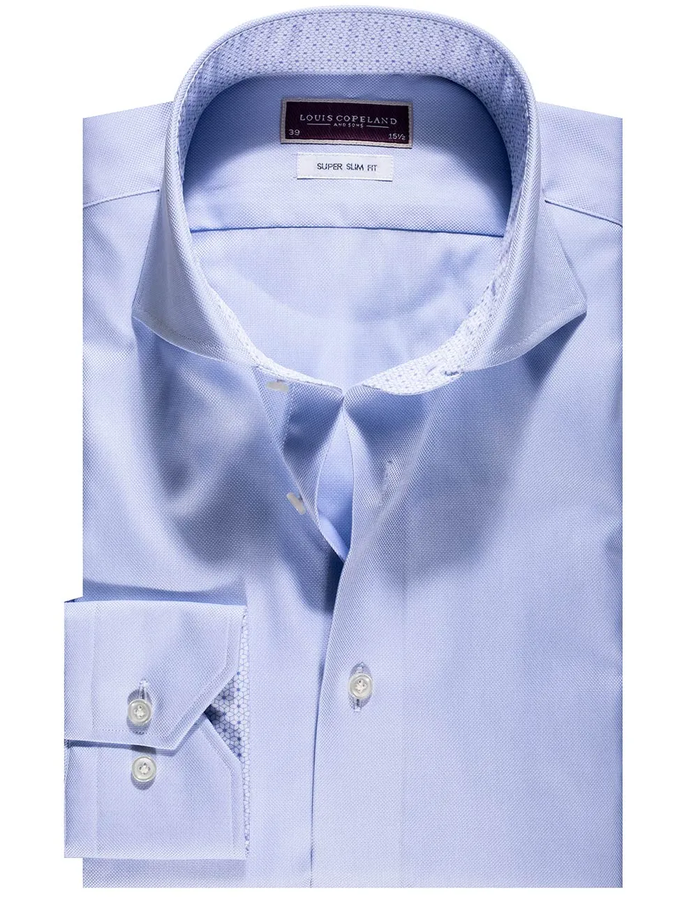 Shannon Thomas Mason Super Slim Fit Shirt With Inlay Blue
