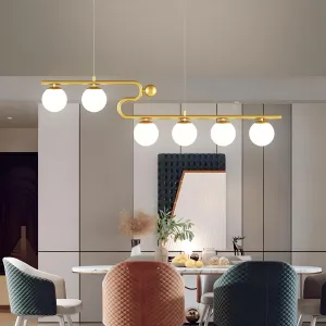 Sheila - Modern Curved Glass Ball Ceiling Light