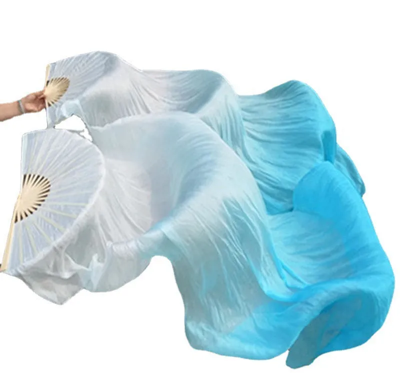 Silk Belly Dance Double Fan Long Silk