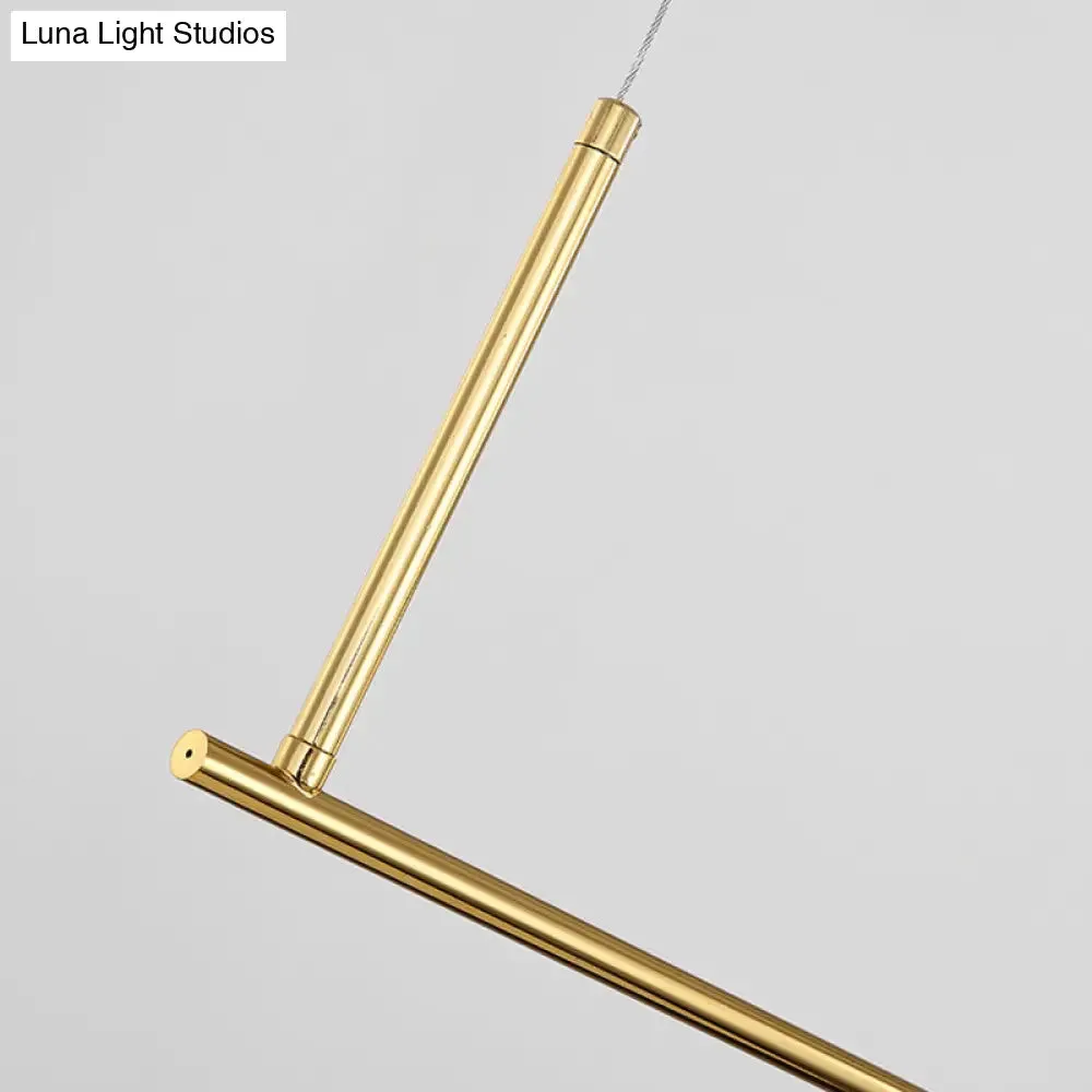 Sleek Metal Island Pendant - Elegant Glass Ceiling Light for Dining Table