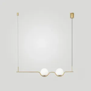 Sleek Metal Island Pendant - Elegant Glass Ceiling Light for Dining Table