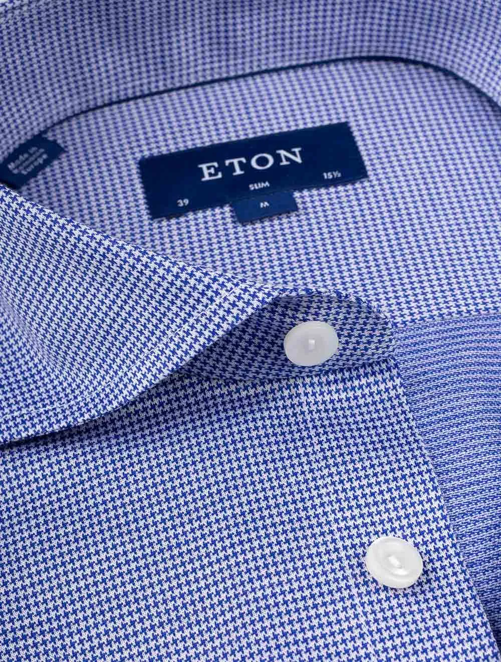 Slim Houndstooth Shirt Navy