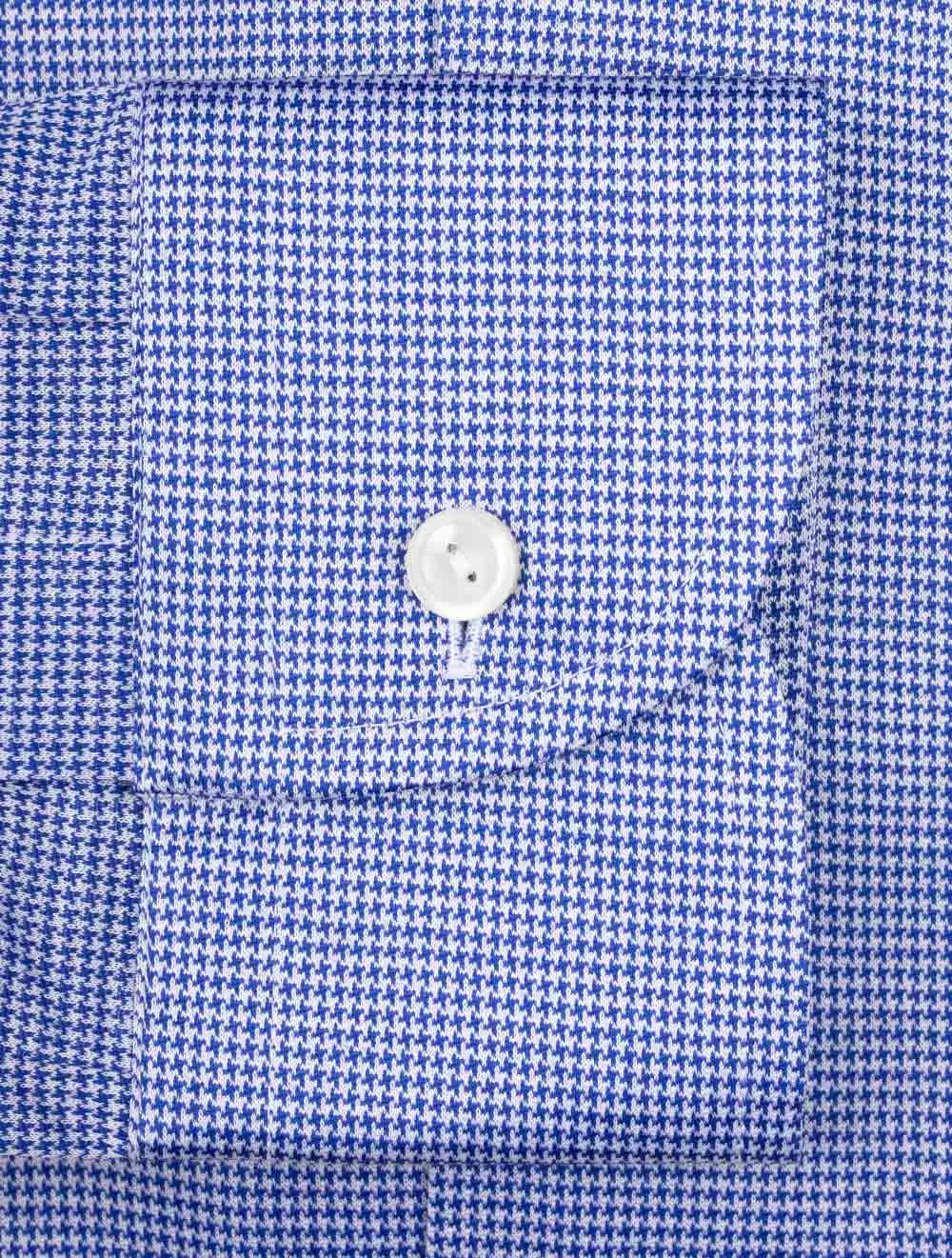 Slim Houndstooth Shirt Navy